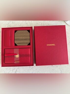 CHANEL Red Gift Box Set - paper accordion lantern and envelopes